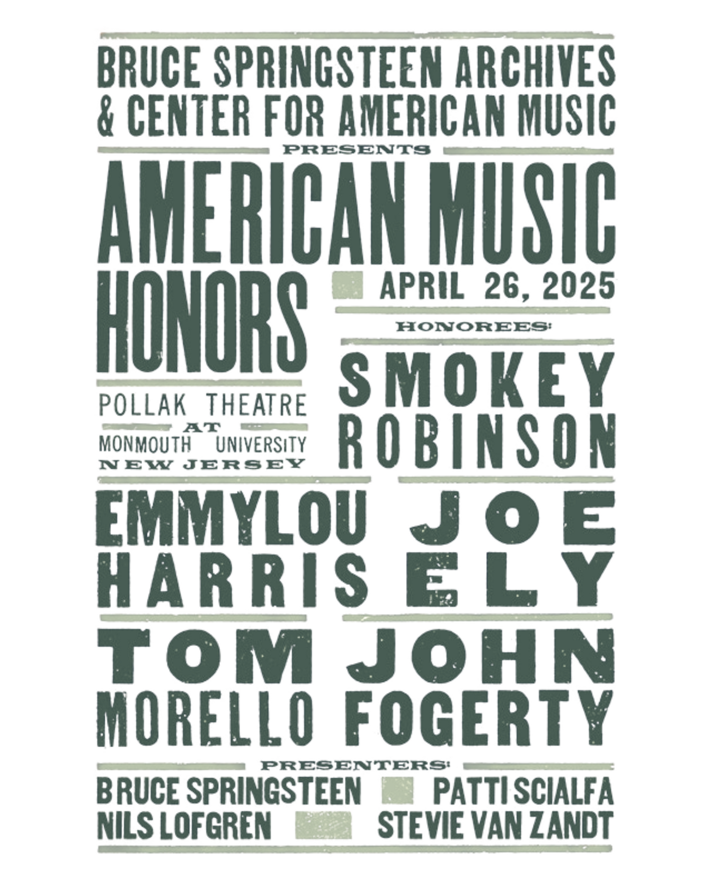 2025 American Music Honors Poster (Hatch Show Print)
