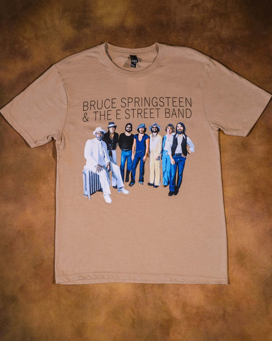 Unisex "Born to Run" Limited Edition Tan T-Shirt Featuring The E Street Band